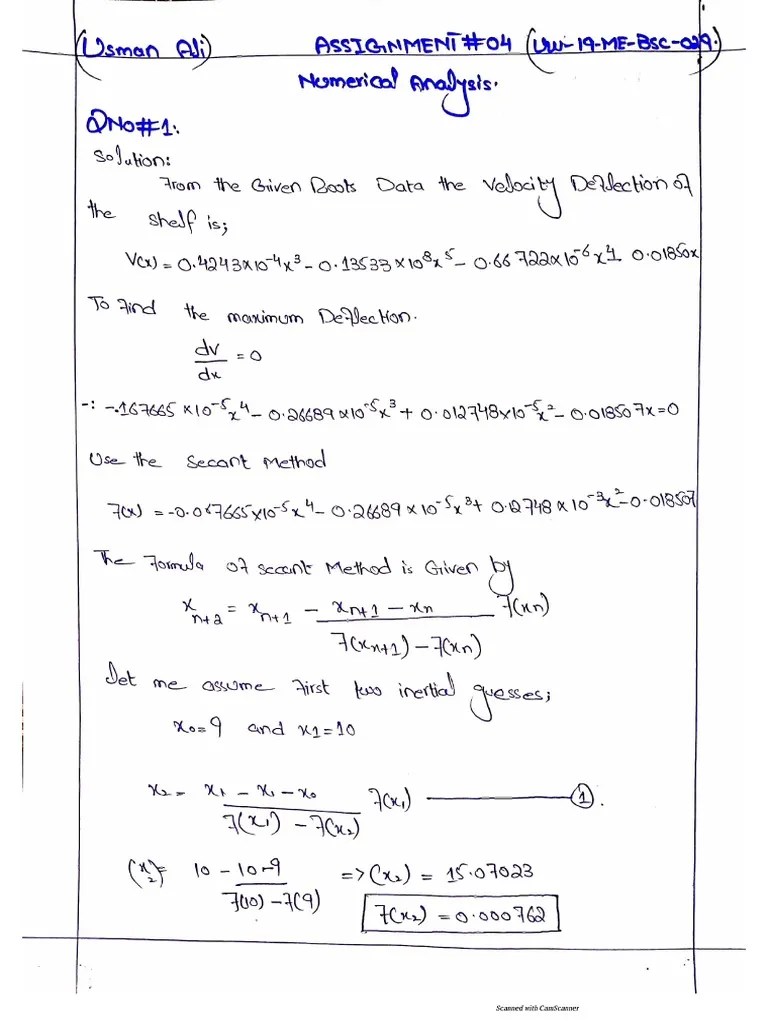 Assignment 04 Numerical Analysis PDF