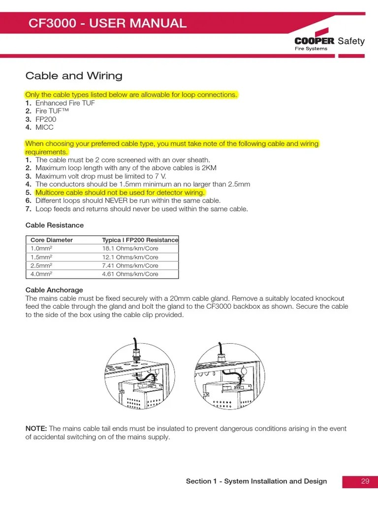 Cf3000 - User Manual: Cable and Wiring | PDF | Electrical Wiring