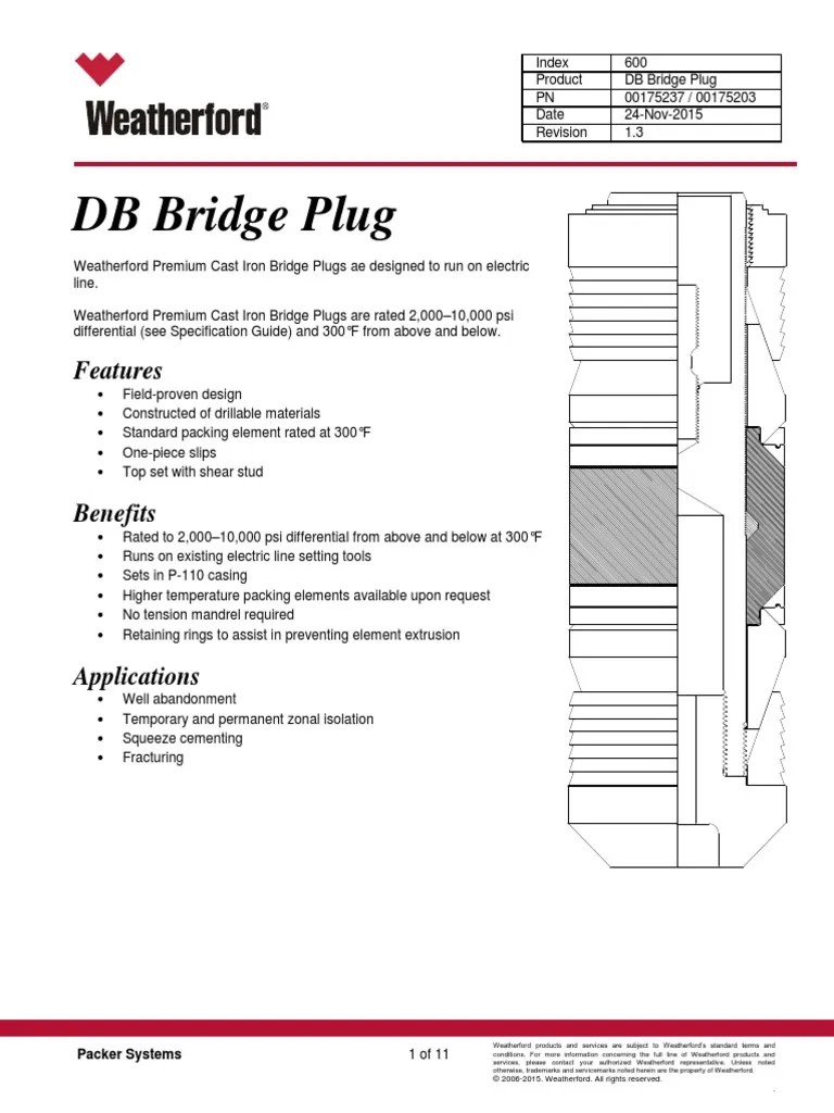 Tapon Mecanico Iron Bridge Plug TSS PDF Casing (Borehole) Mechanical Engineering