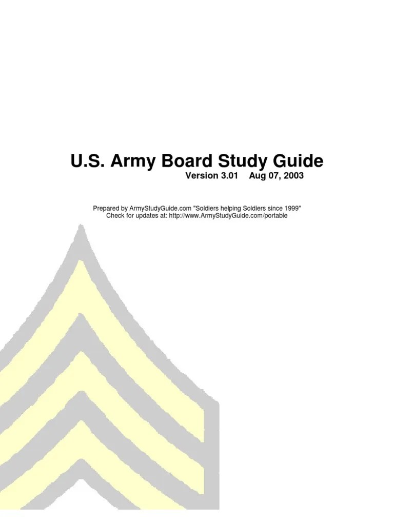 Army Board Study Guide Non Commissioned Officer Armed Conflict