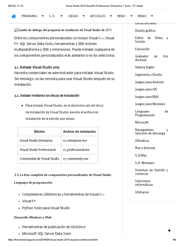 Visual Studio 20154 PDF Microsoft Visual Studio Microsoft Windows