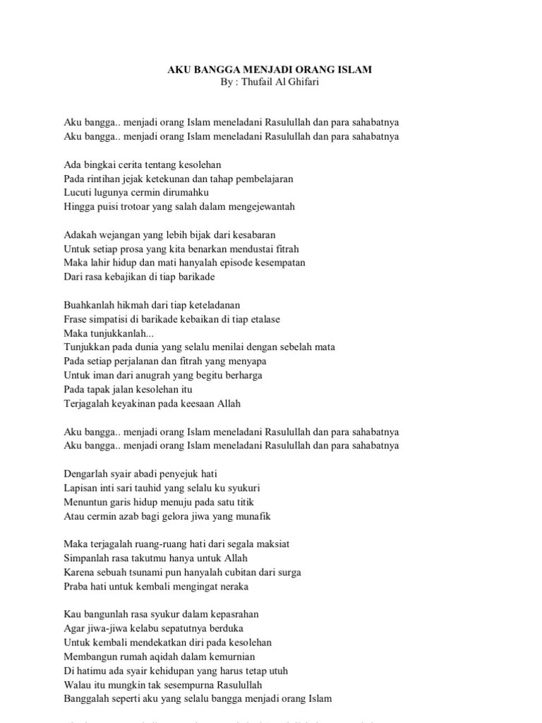 LIRIK Thufail Al Ghifari | PDF