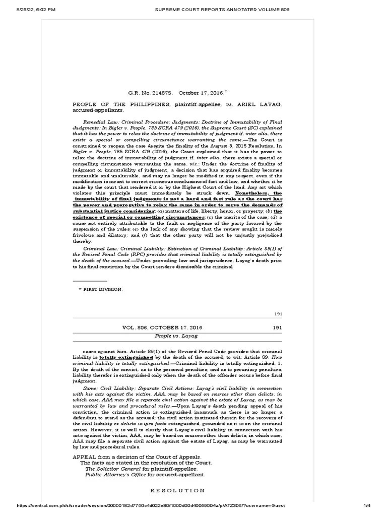 People Vs.. Layag PDF Statute Of Limitations Judgment (Law)