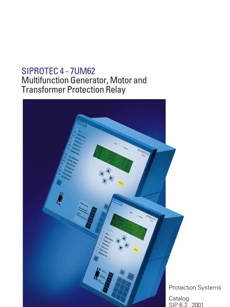 7UM62 Generator Protection Relay Electric Generator Electric Power