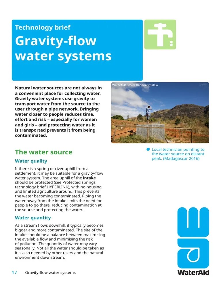 Wateraid Technology Brief Gravity Flow Water Systems PDF Water