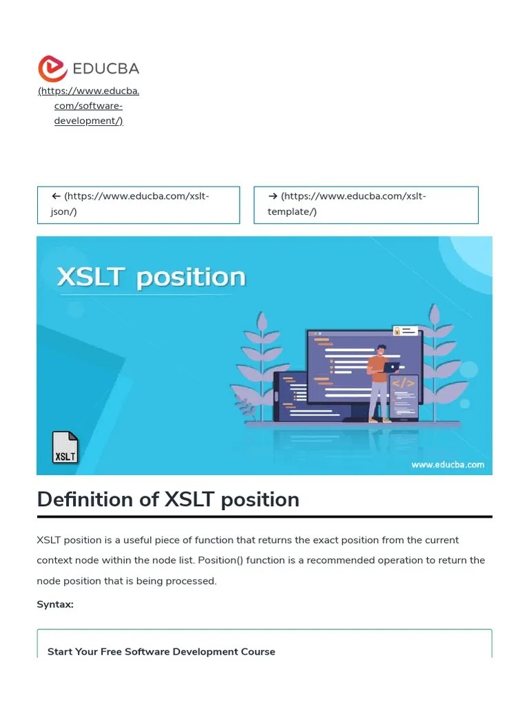 XSLT Position How Does The XSLT Position Work With Examples PDF Xslt Computing