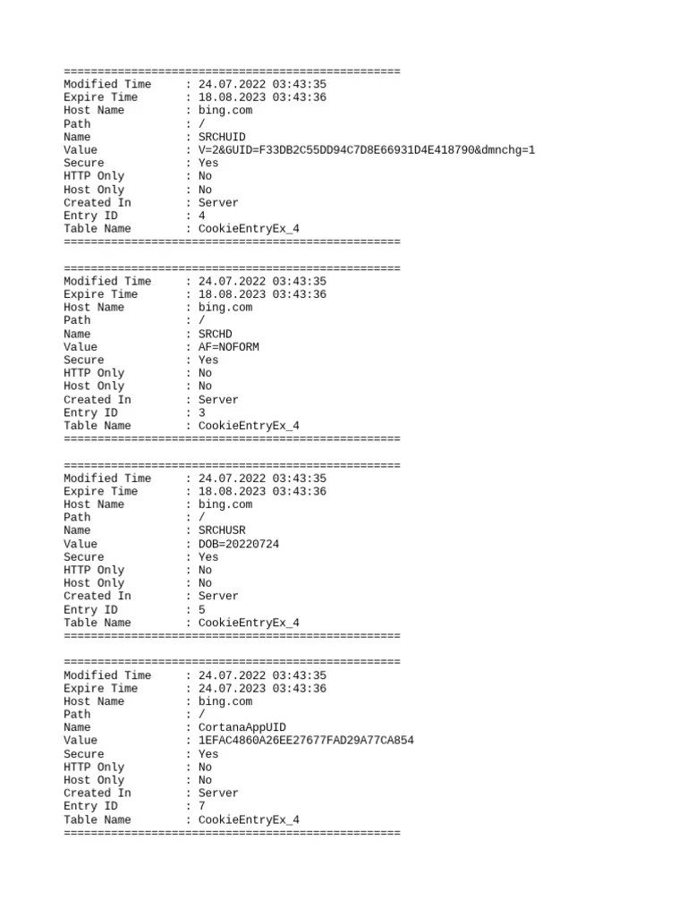 Analysis of Cookie Data Captured From Multiple Domains PDF Hypertext Transfer Protocol
