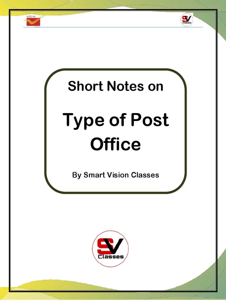 Type of Post Office by Smart Vision Classes Download Free PDF