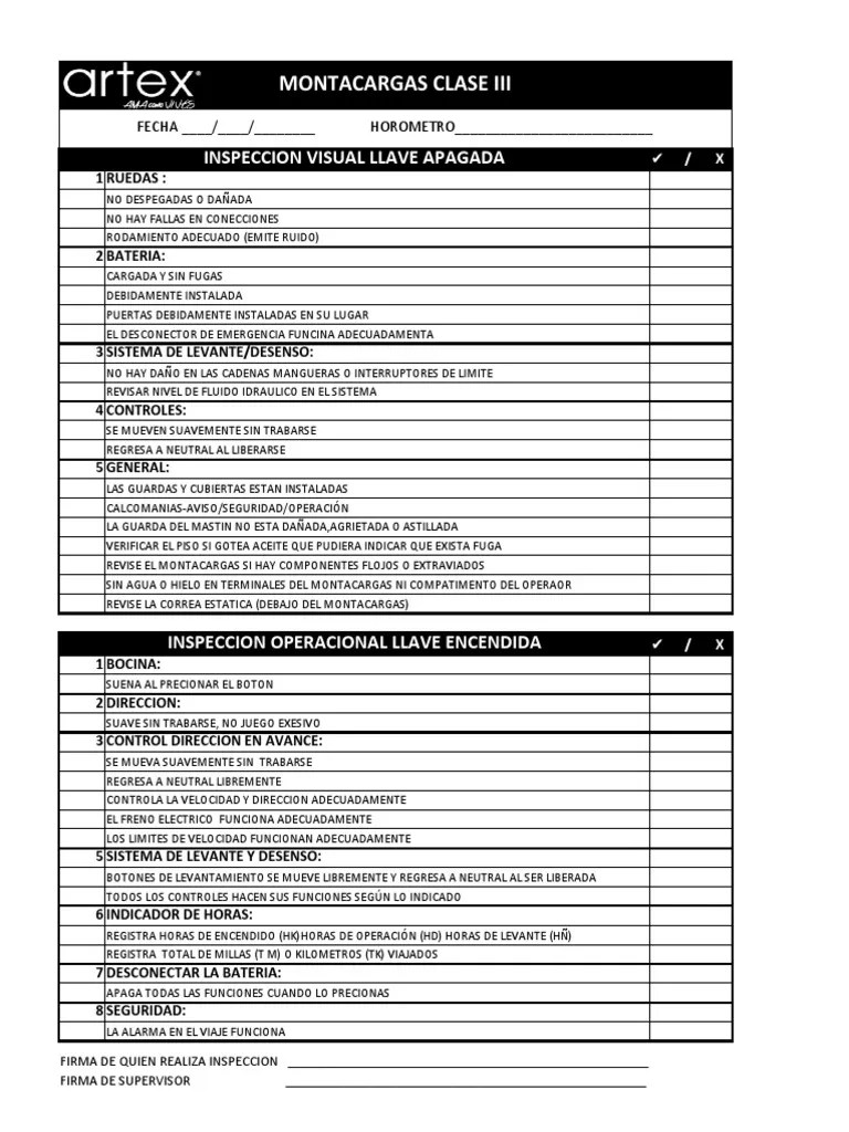 Check List Montacargas (Ciii) PDF