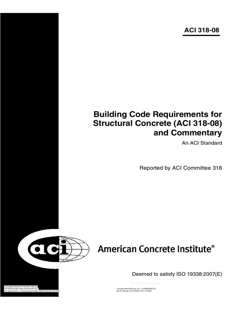 ACI318R08 Building Code Requirements For Structural Concrete and