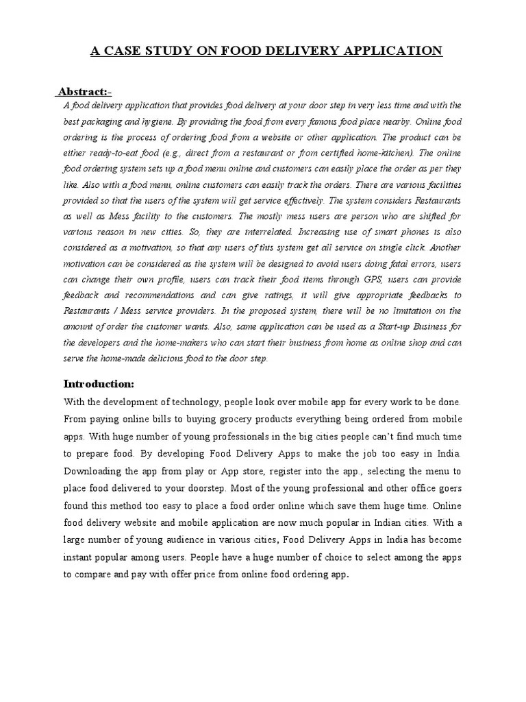 Food Delivery (Case Study) PDF Social Media Popular Culture