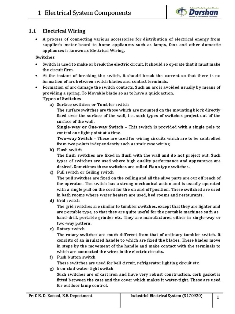 IES Darshan Study Material PDF Fuse (Electrical) Electrical Wiring