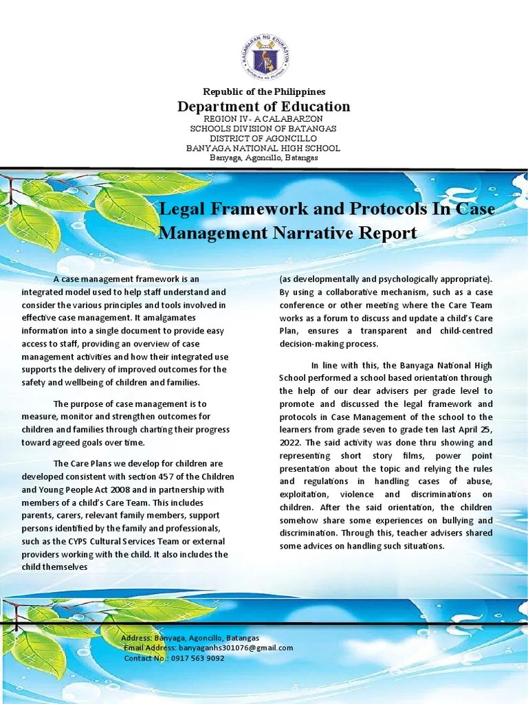 legalframeworkandprotocolincasemanagementnarrative PDF