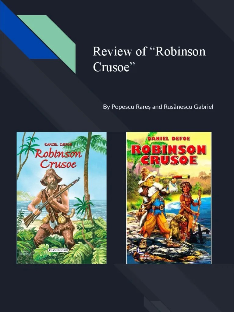 Review of "Robinson Crusoe" PDF Robinson Crusoe Daniel Defoe