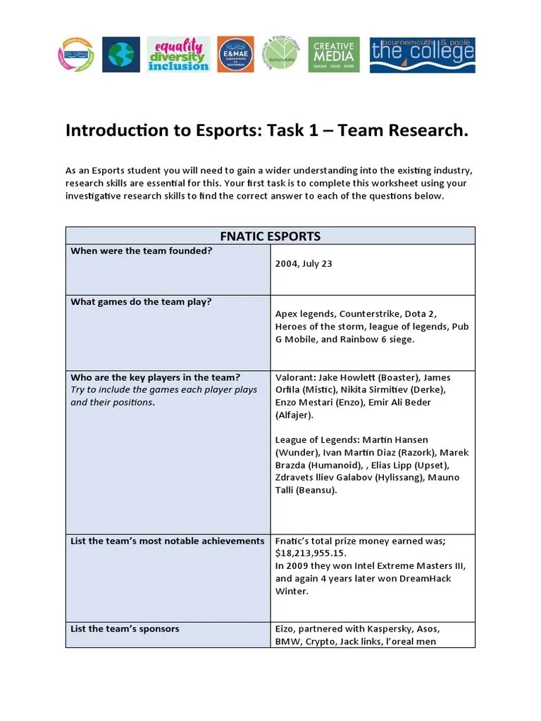 Introductionworksheet Complete | PDF