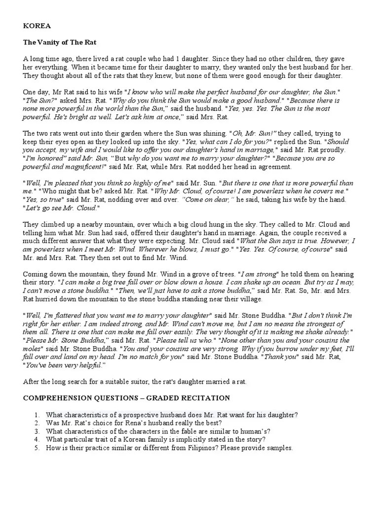 English10 Q1 THEVANITYOFTHERAT PDF Wound