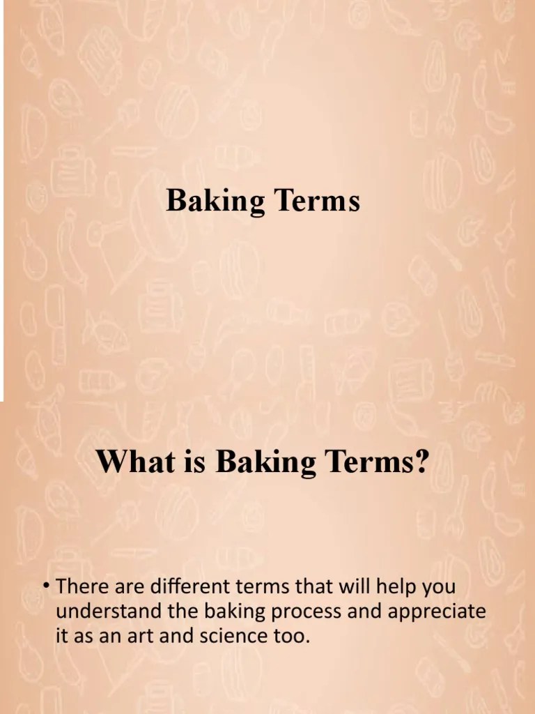 Baking Terms PDF Custard Dough