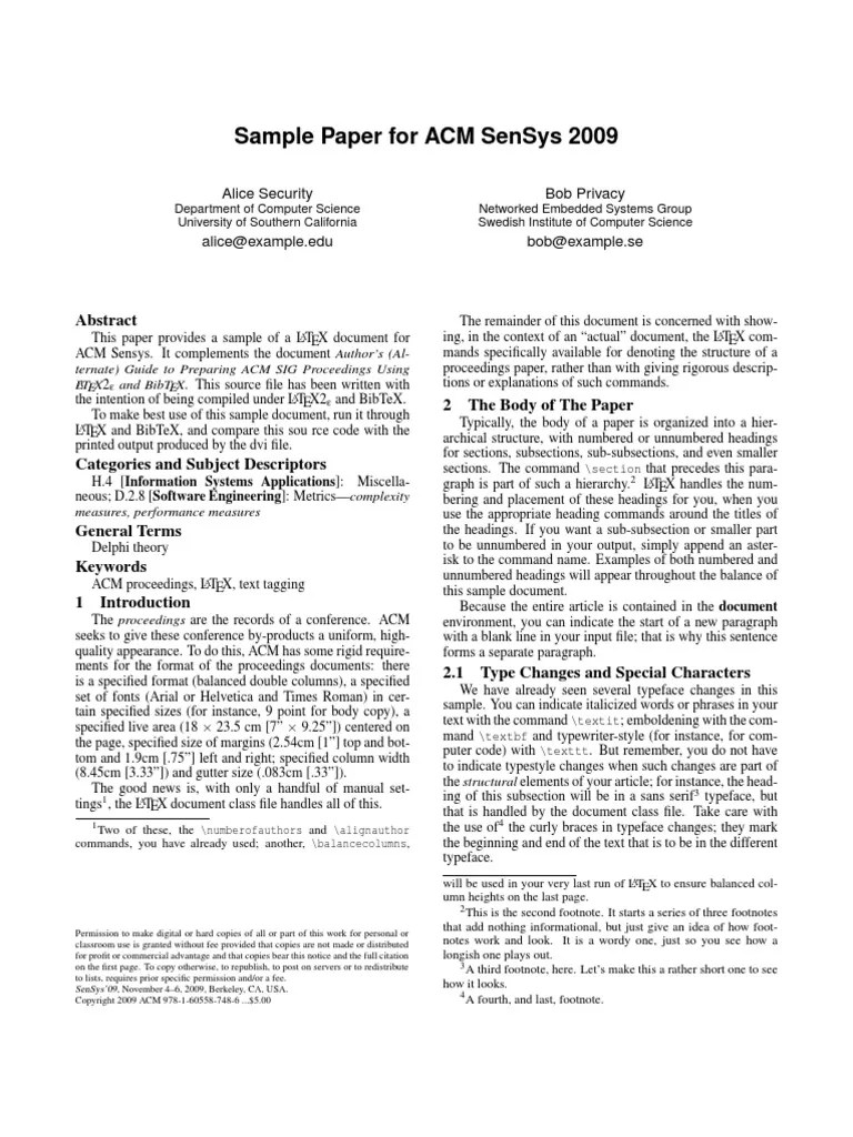 ACM Sample Doc Te X Citation