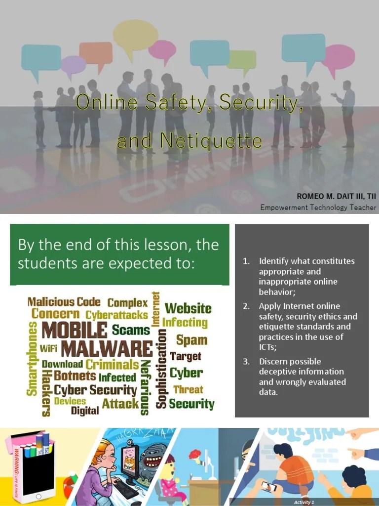 Online Safety, Security, Ethics and Netiquette PDF Malware