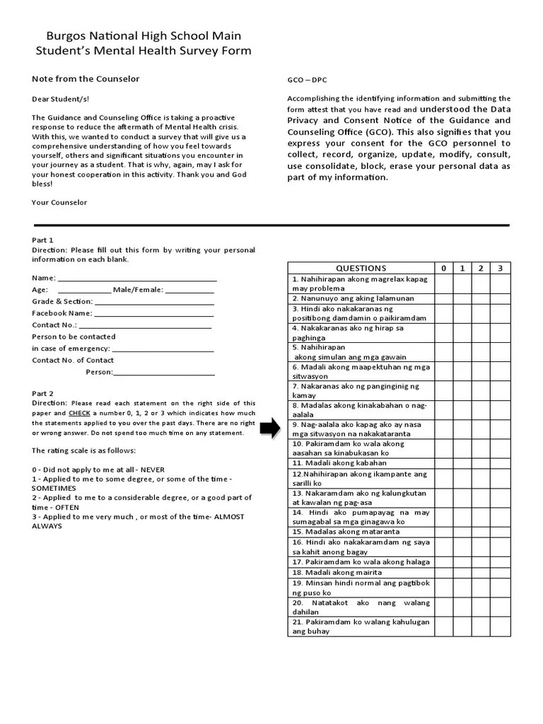 Students Mental Health Survey PDF