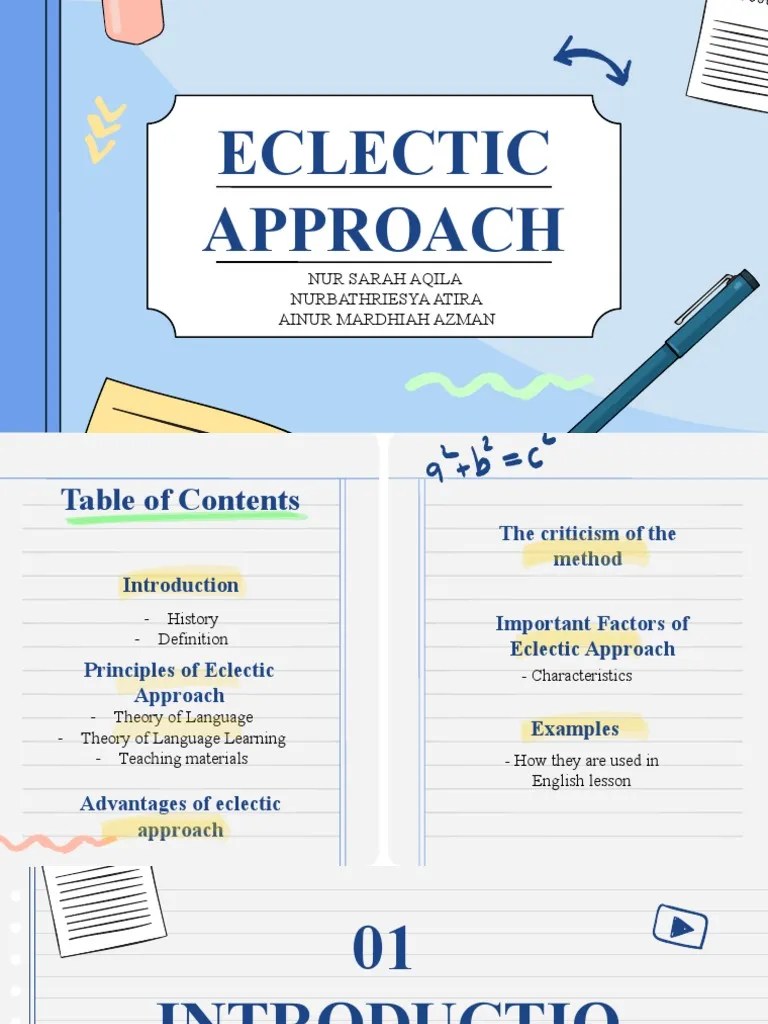 ECLECTIC APPROACH PDF Teaching Method Teachers