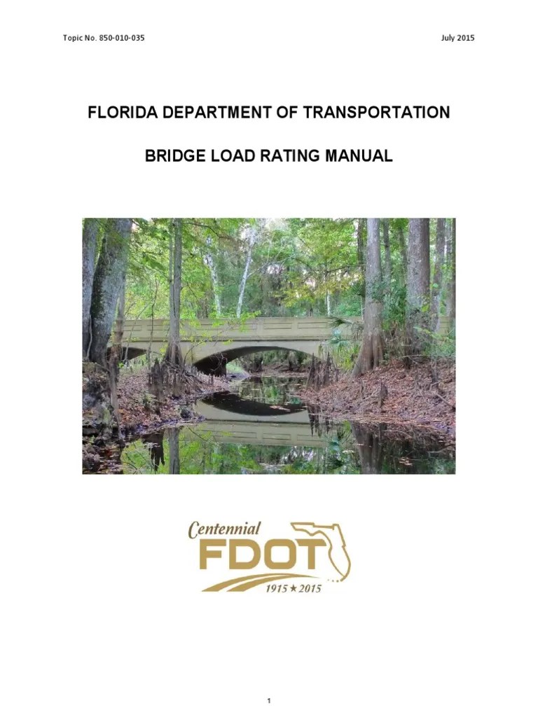 FDOT2015 Load Rating Manual 071315 PDF Prestressed Concrete Bridge