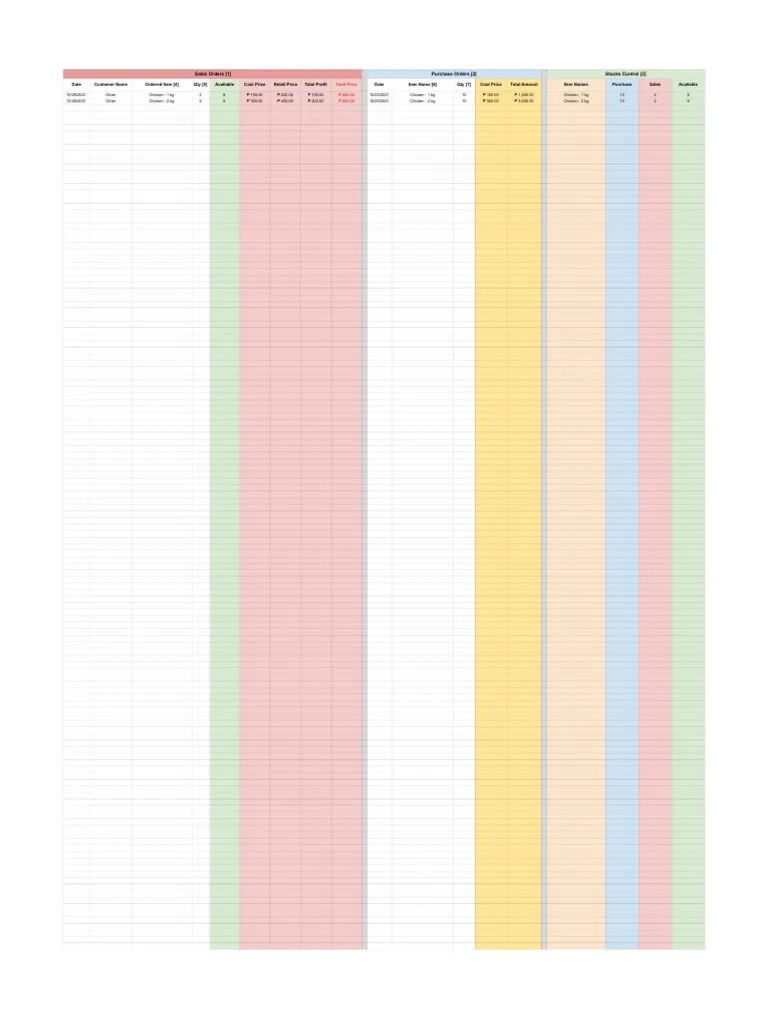 Inventory Management System Template (Google Sheets Tagalog by Oliver