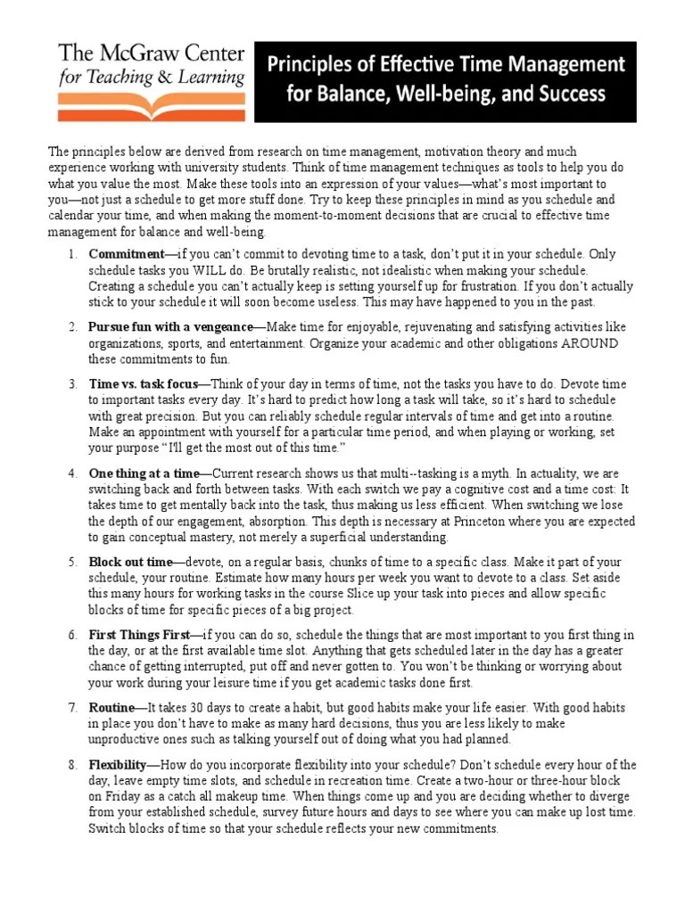 Effective Time Management PDF Time Professional Skills