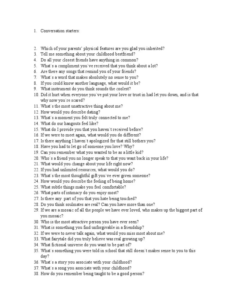 Conversation Starters PDF