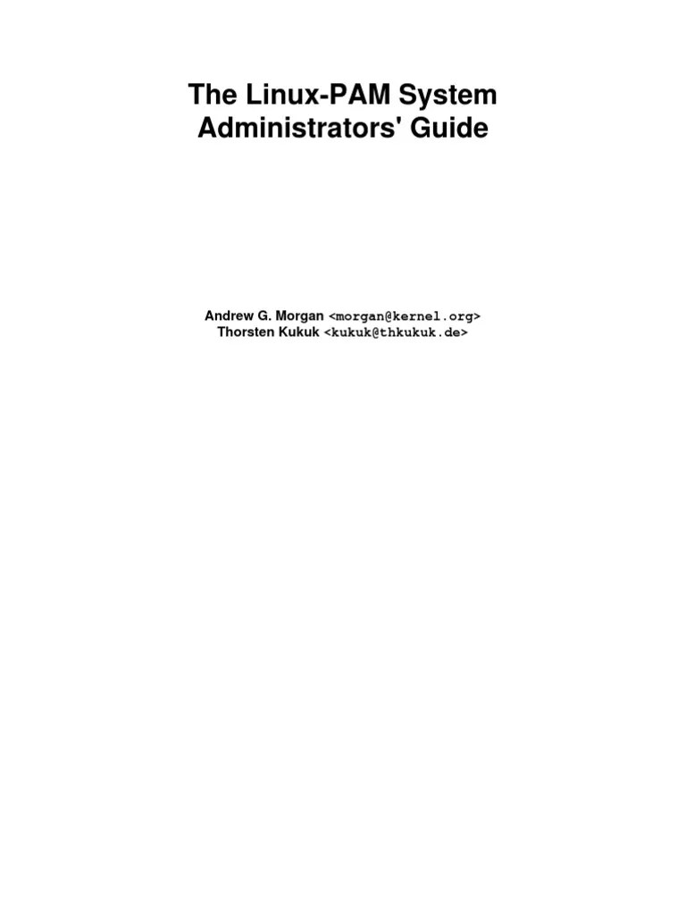 LinuxPAM System Administrators Guide PDF Superuser Password