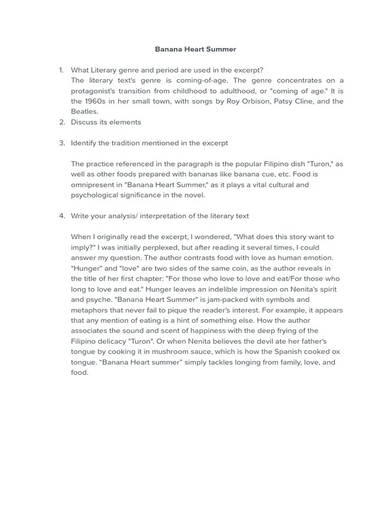 Banana Heart Summer PDF PDF