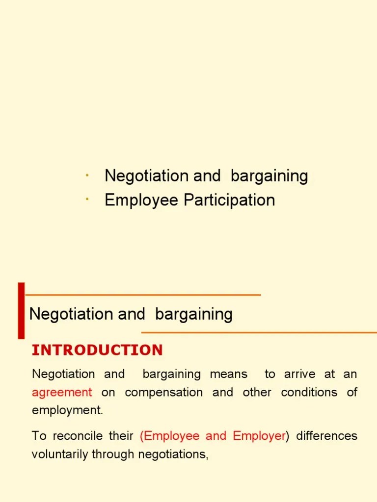 Negotiating and Bargaining and Employee Participation PDF
