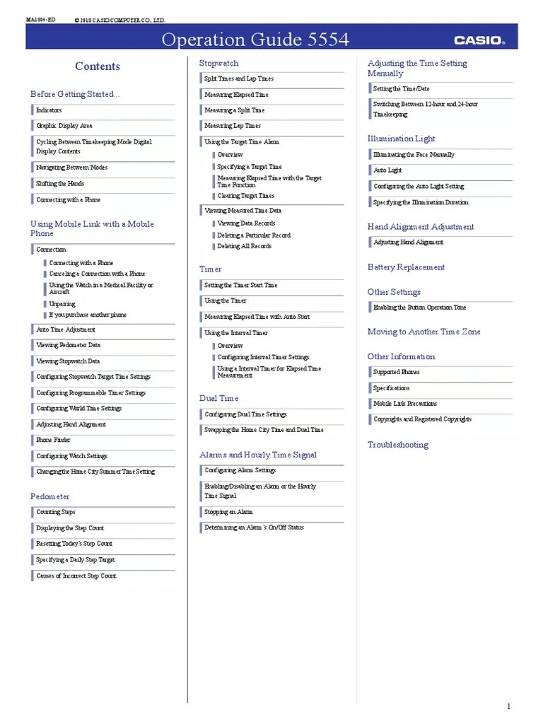 Manual Casio G-Shock GBA-800-1AER (24 Páginas) | PDF | Timer | Watch