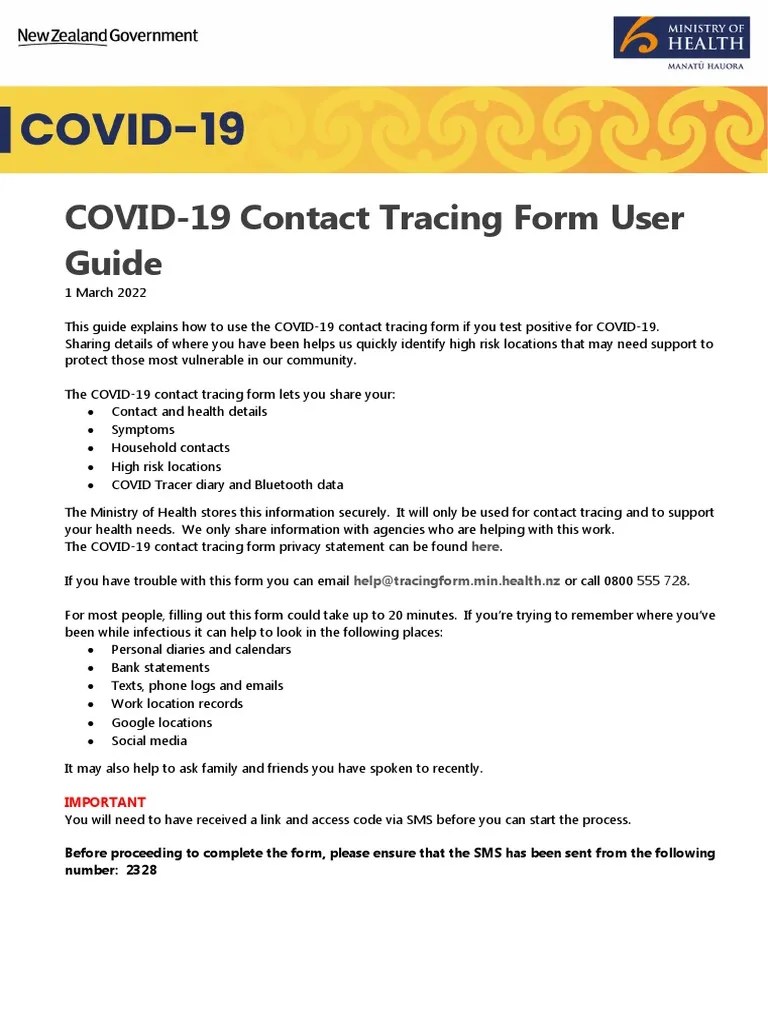 A StepbyStep Guide to Completing the COVID19 Contact Tracing Form