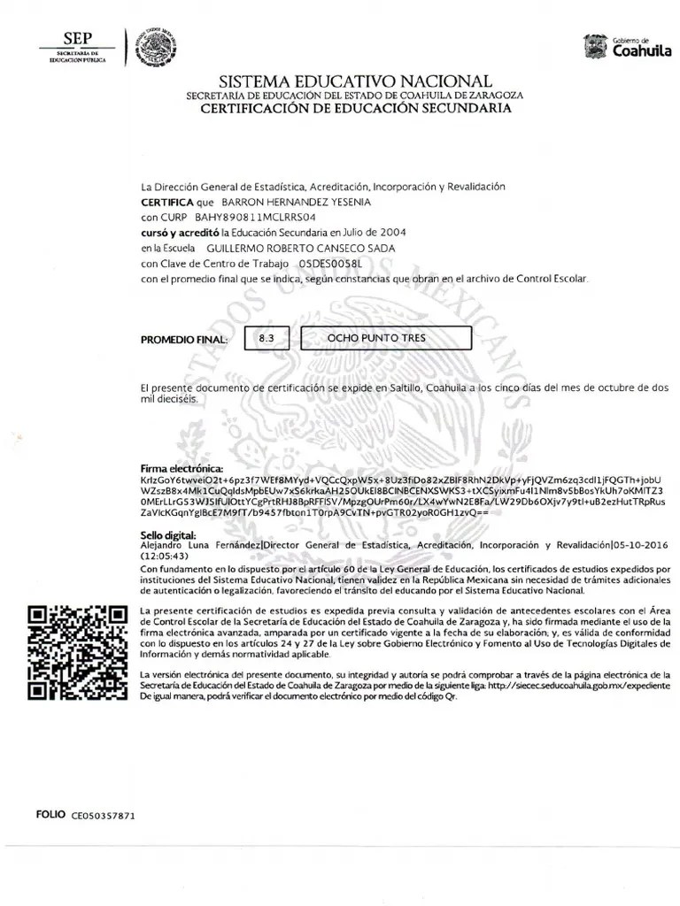 Certificado de YESENIA BARRON HERNANDEZ PDF