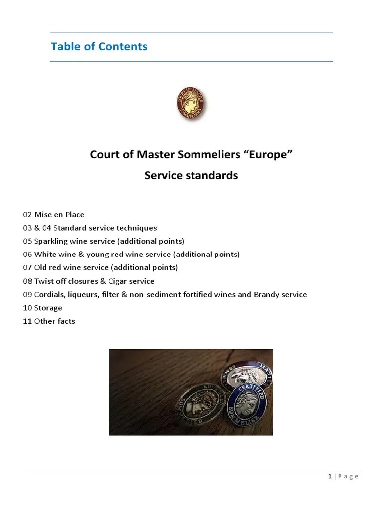 CMS Standards of Service PDF Wine Cigar