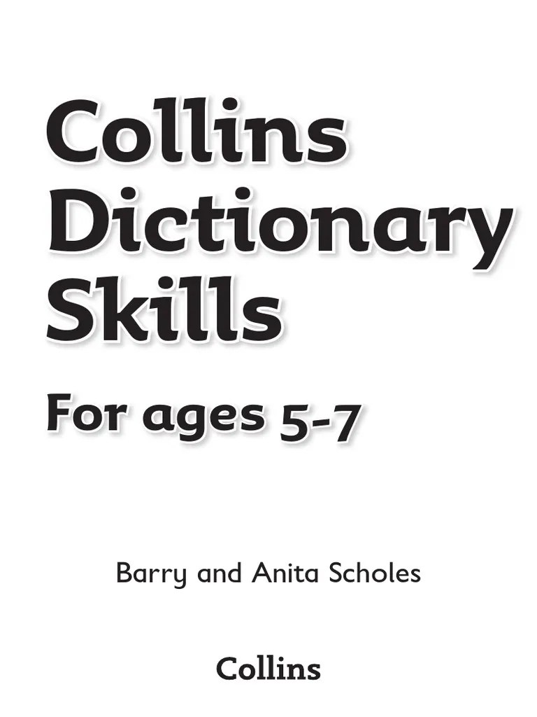 Collins Dictionary Skills For Ages 5 7 PDF Dictionary Literacy