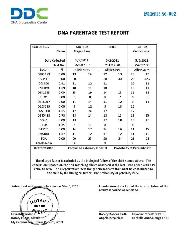 Paternity Test Result PDF(01)