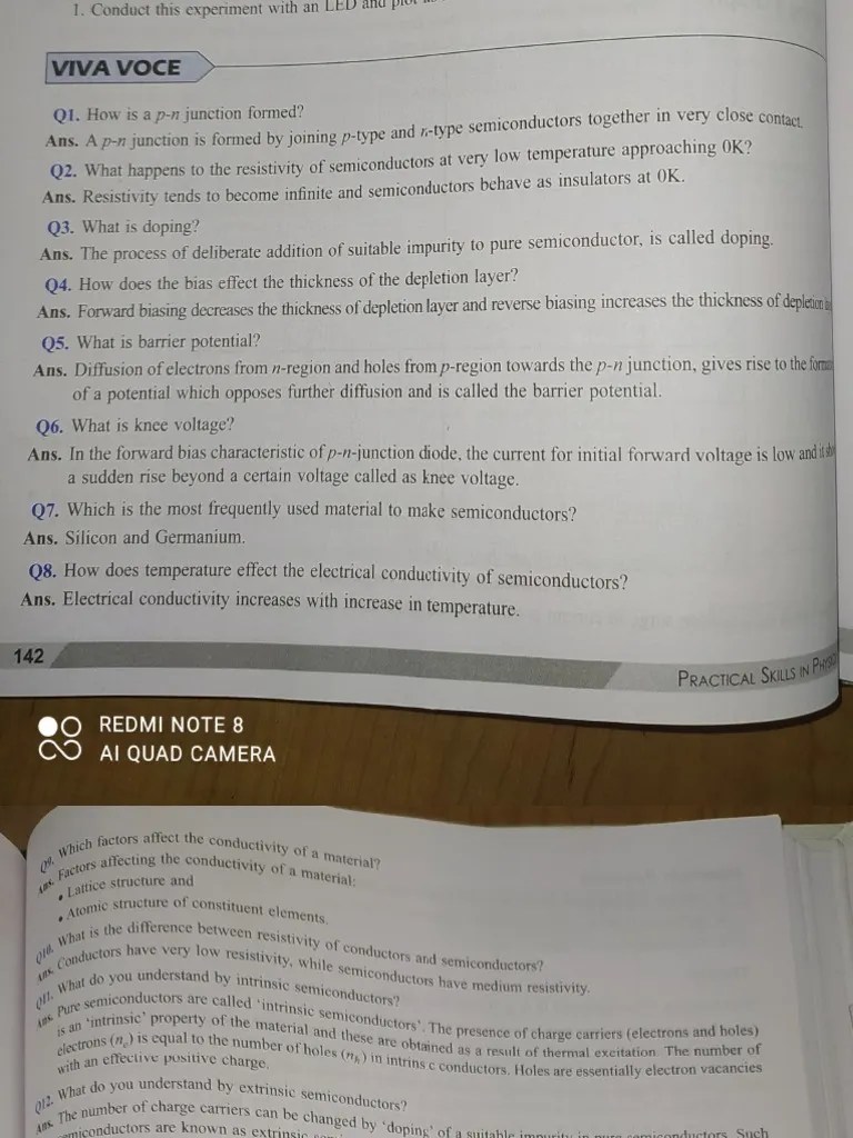 Viva Questions .. (12th) Term 2 PDF PN Junction Diode