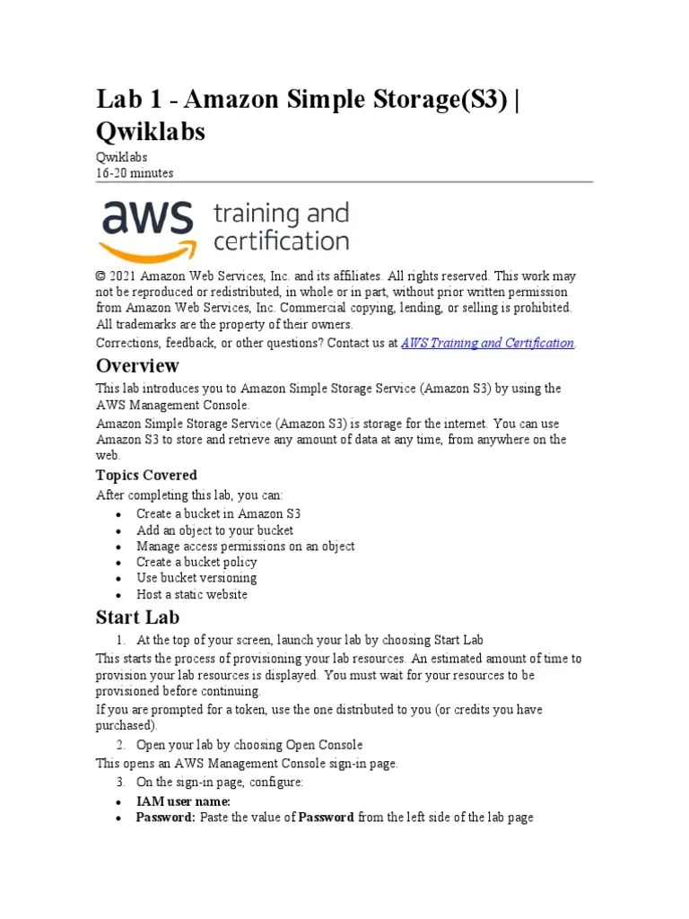 Introduction to Amazon S3 Creating Buckets, Uploading Objects, and