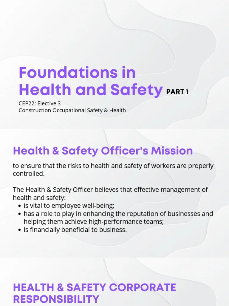 Foundations in Health and Safety | PDF | Occupational Safety And Health