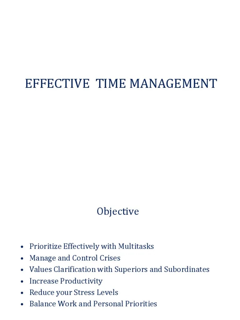 Effective Time Management PDF Behavioural Sciences Psychological
