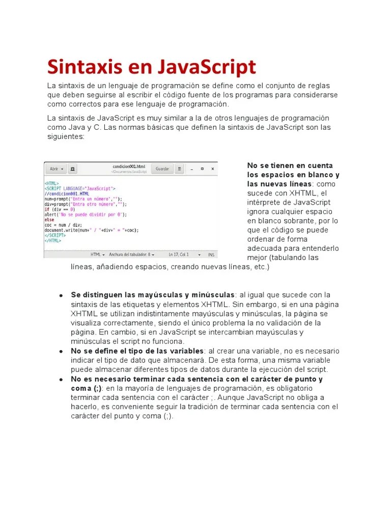 Sintaxis en Java PDF Script Java Lenguaje de programación