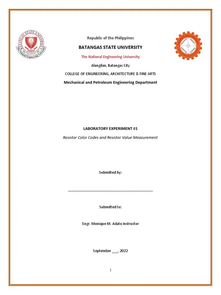 Laboratory Experiment on Measuring Resistor Values through Color Code Identification and