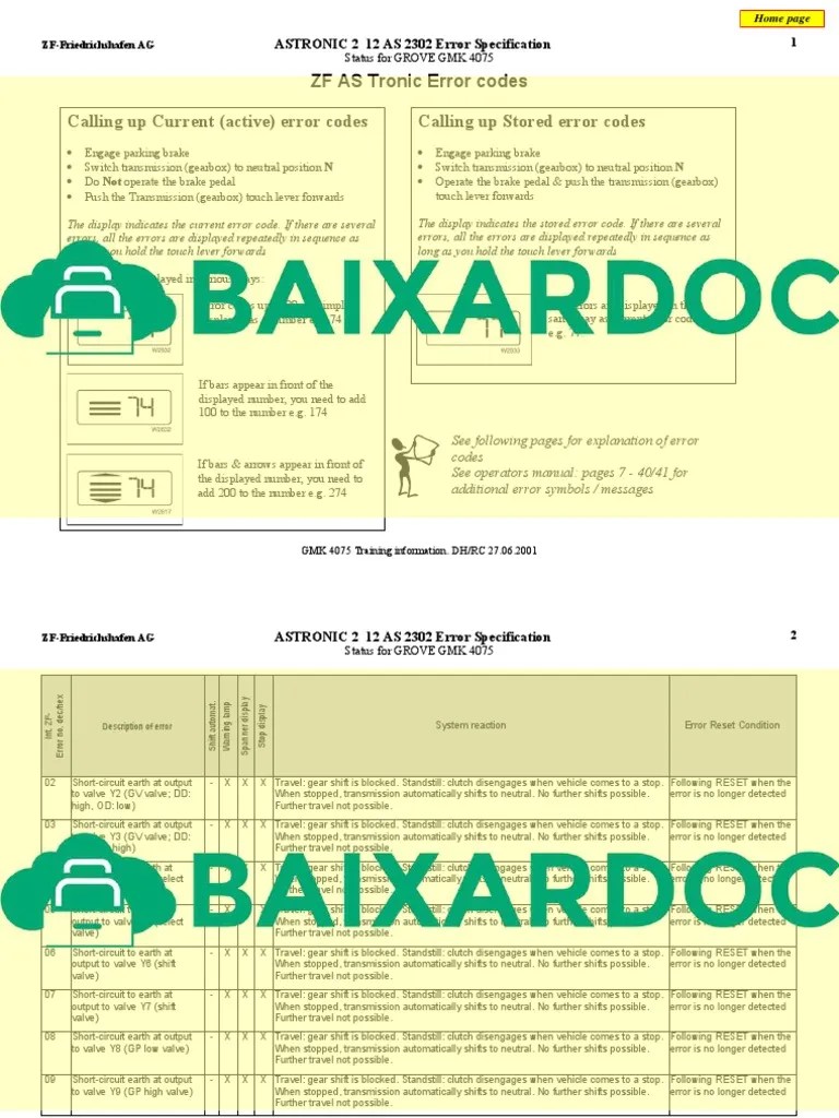 ZF Astronic Error Codes PDF Clutch Manual Transmission
