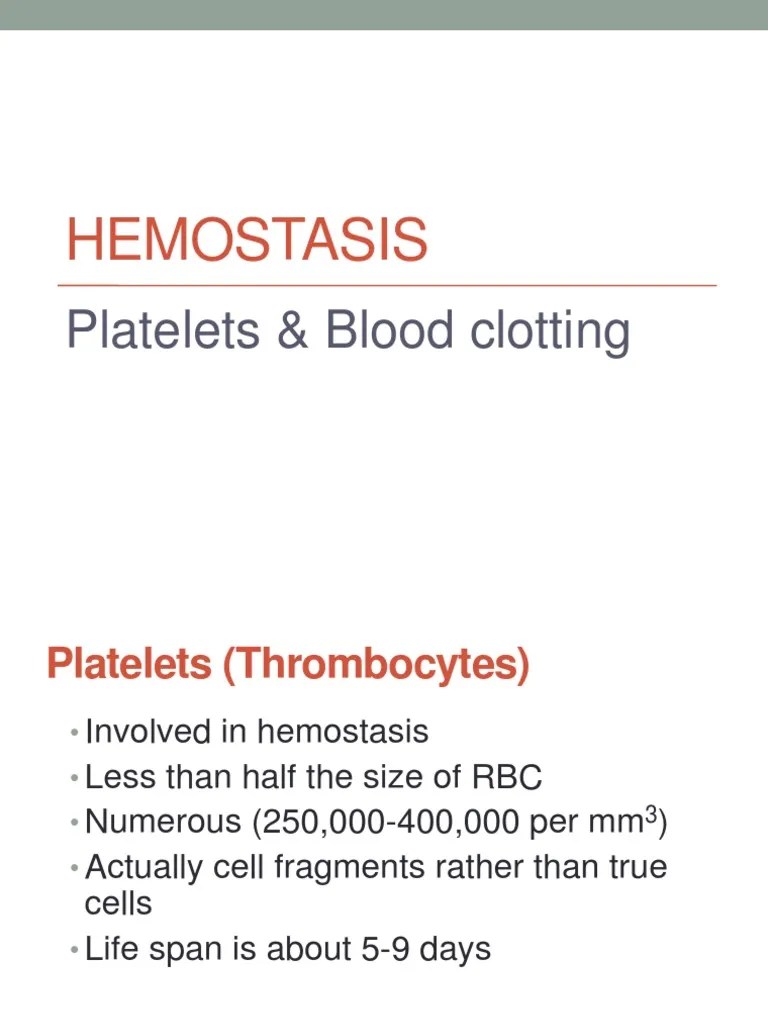 Lecture 4Hemostasis PDF Coagulation Platelet