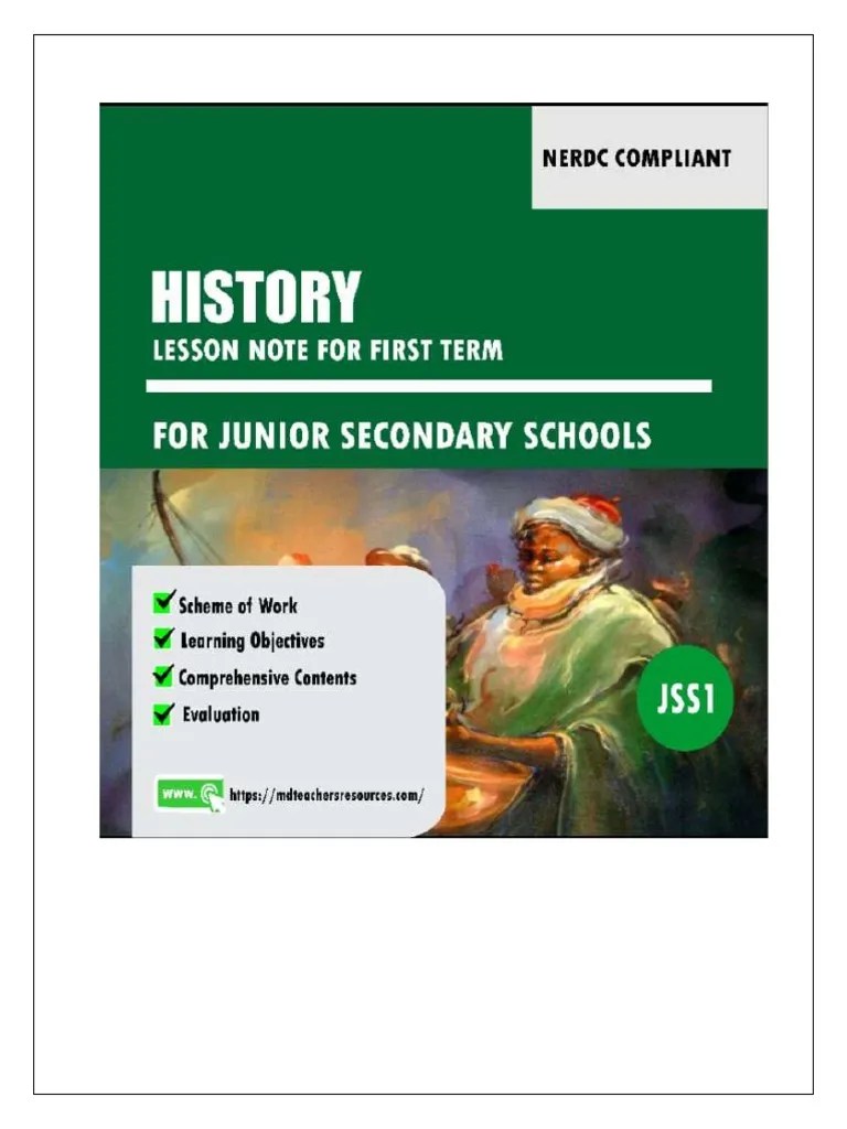 History Lesson Note For Jss1 First Term PDF Storytelling Learning