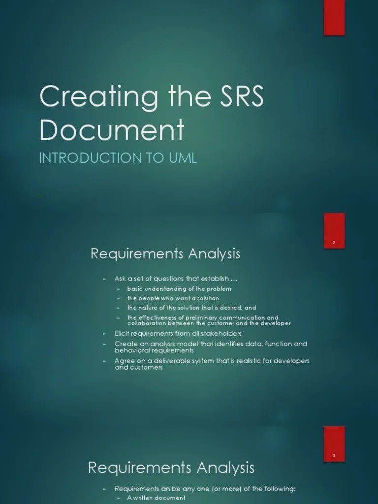 Creating the SRS Document.pptx PDF Use Case System