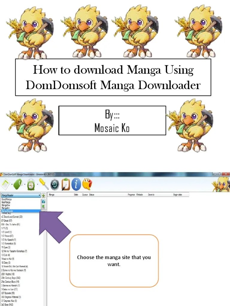 Fdocuments in How To Download Manga Using Dom Domsoft Manga