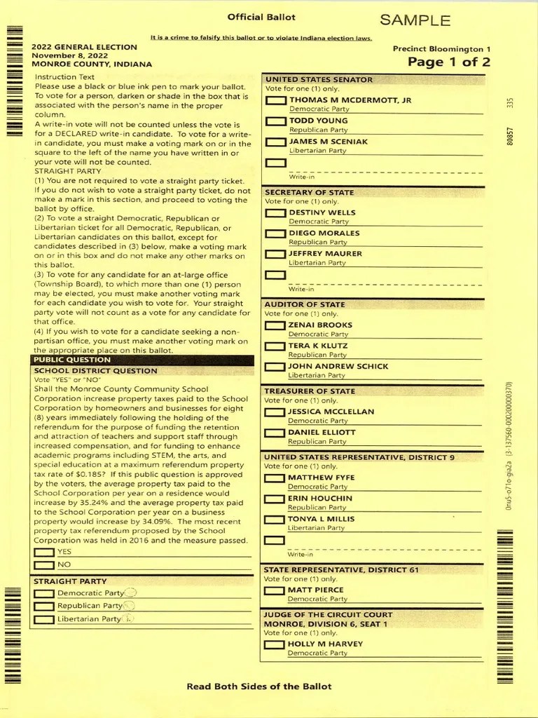 Monroe County Sample Ballot PDF